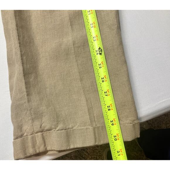 Jos A Banks Travelers Collection 100% Linen Pleated Cuffed Trouser Pants 35x30 - Picture 11 of 11